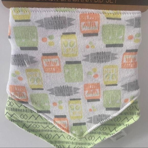 Chick Pea 2 Pack Bandana Bib Set NWT Kitchen Veggies Unisex Baby Cotton. - Picture 2 of 6